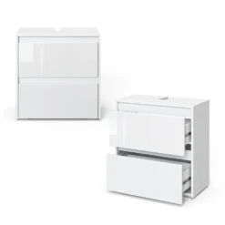 Waschbeckenunterschrank "Majest" Weiß/Weiß Hochglanz 60.2 X 62.1 Cm Vicco 16 Waschbeckenunterschrank "Majest" Weiß/Weiß Hochglanz 60.2 X 62.1 Cm Vicco -Möbel Store 20234117 m5523 07 ol