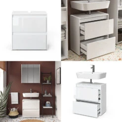 Waschbeckenunterschrank "Majest" Weiß/Weiß Hochglanz 60.2 X 62.1 Cm Vicco 17 Waschbeckenunterschrank "Majest" Weiß/Weiß Hochglanz 60.2 X 62.1 Cm Vicco -Möbel Store 20234117 m5523 08 ol