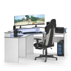 Gaming Tisch "Kron" Weiß/Grau 90 X 90 Cm Vicco -Möbel Store 20234221 m5769 07 ol