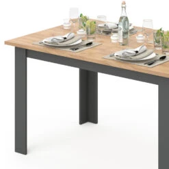 Esstisch "Karlos" Goldkraft Eiche/Anthrazit 140 X 90 Cm Vicco -Möbel Store 20234226 m4356 06 ol