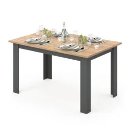 Esstisch "Karlos" Goldkraft Eiche/Anthrazit 140 X 90 Cm Vicco -Möbel Store 20234226 m4356 07 ol