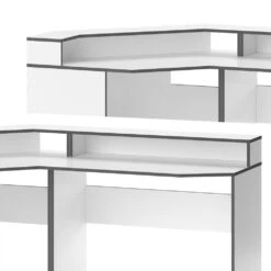 Gaming Tisch "Kron" Weiß/Grau 90 X 90 Cm Eckform Vicco -Möbel Store 20234321 m5771 06 ol