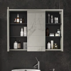 Bad Spiegelschrank "Viola" Grau/Anthrazit 100 X 75 Cm Vicco -Möbel Store 20234510 m5586 05 ol