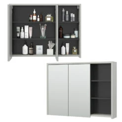 Bad Spiegelschrank "Viola" Grau/Anthrazit 100 X 75 Cm Vicco -Möbel Store 20234510 m5586 07 ol