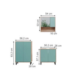Badmöbel Set "Agasta" Mintgrün/Sonoma 3 Teile Vicco -Möbel Store 20234523 m5342 03 ol