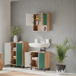 Badmöbel Set "Agasta" Mintgrün/Sonoma 3 Teile Vicco -Möbel Store 20234523 m5342 05 ol