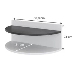 Nachttisch "Axel" Weiß/Schwarz 58.5 X 24 Cm 2er Set Vicco -Möbel Store 20234612 m5729 03 ol