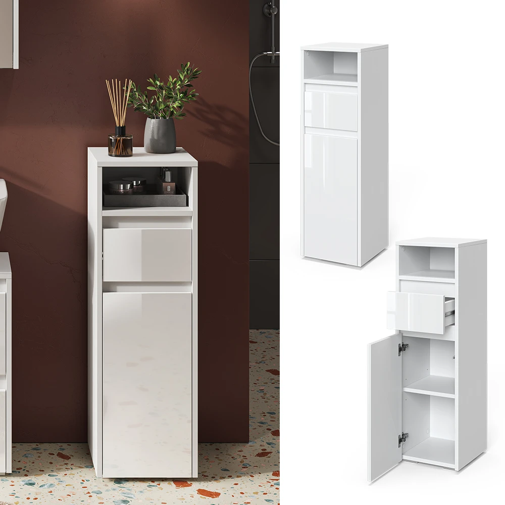 Midischrank "Majest" Weiß/Weiß Hochglanz 30.2 X 96.3 Cm Vicco 5 Midischrank "Majest" Weiß/Weiß Hochglanz 30.2 X 96.3 Cm Vicco – Bild 3