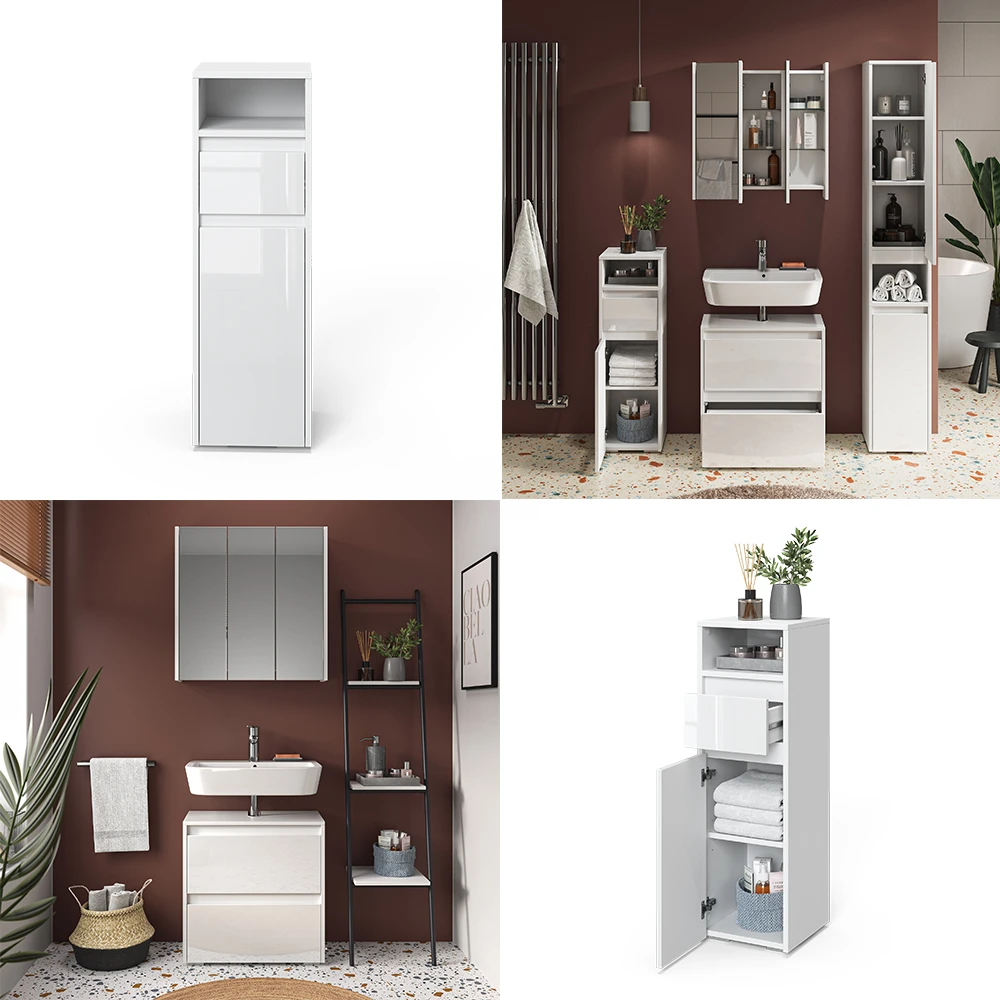 Midischrank "Majest" Weiß/Weiß Hochglanz 30.2 X 96.3 Cm Vicco 10 Midischrank "Majest" Weiß/Weiß Hochglanz 30.2 X 96.3 Cm Vicco – Bild 8