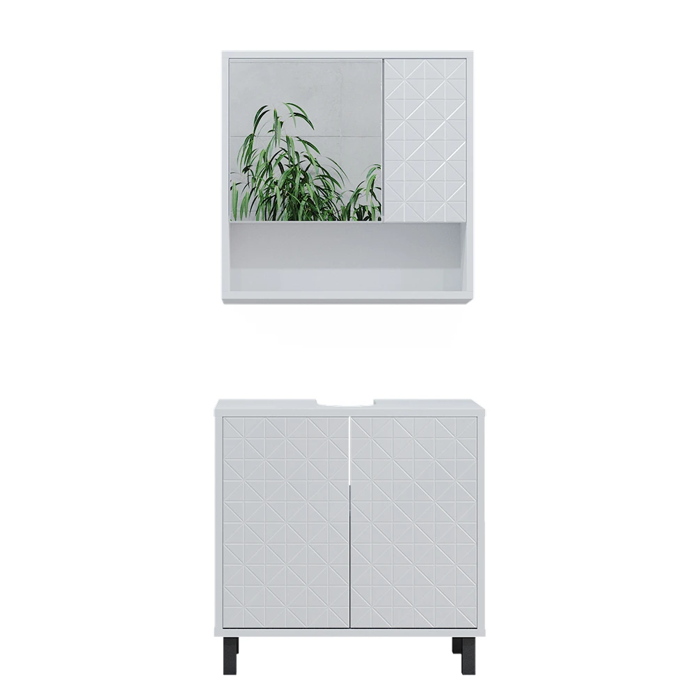 Badmöbel Set "Agasta" Weiß Hochglanz 2 Teile Vicco 3 Badmöbel Set "Agasta" Weiß Hochglanz 2 Teile Vicco