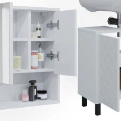 Badmöbel Set "Agasta" Weiß Hochglanz 2 Teile Vicco 14 Badmöbel Set "Agasta" Weiß Hochglanz 2 Teile Vicco -Möbel Store 20234623 m5347 06 ol