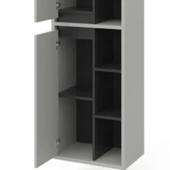 Badschrank "Viola" Grau/Anthrazit 50 X 170 Cm Mit Türen, Und Offenen Fächern Vicco -Möbel Store 20234710 m5587 06 ol