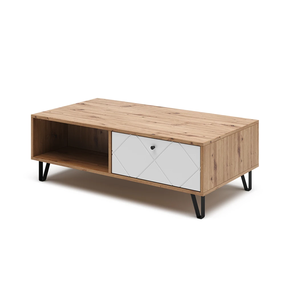 Couchtisch "Nizza" Artisan-Eiche/Weiß 110 X 37 Cm Vicco 3 Couchtisch "Nizza" Artisan-Eiche/Weiß 110 X 37 Cm Vicco