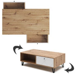 Couchtisch "Nizza" Artisan-Eiche/Weiß 110 X 37 Cm Vicco 15 Couchtisch "Nizza" Artisan-Eiche/Weiß 110 X 37 Cm Vicco -Möbel Store 20234713 m5640 06 ol