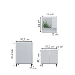 Badmöbel Set "Agasta" Weiß Hochglanz 3 Teile Vicco -Möbel Store 20234723 m5348 03 ol