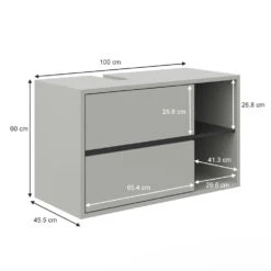 Waschbeckenunterschrank "Viola" Grau/Anthrazit 100 X 60 Cm Vicco 13 Waschbeckenunterschrank "Viola" Grau/Anthrazit 100 X 60 Cm Vicco -Möbel Store 20234810 m5588 03 ol