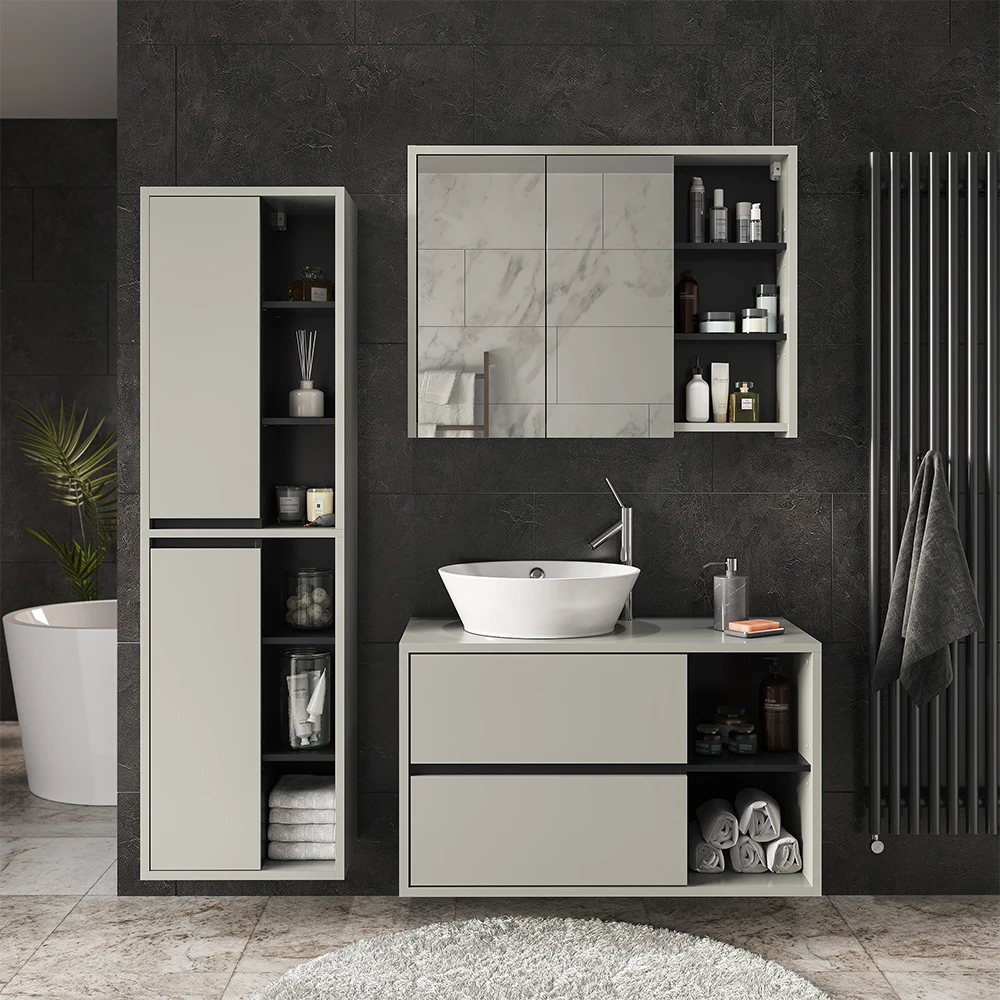 Waschbeckenunterschrank "Viola" Grau/Anthrazit 100 X 60 Cm Vicco 3 Waschbeckenunterschrank "Viola" Grau/Anthrazit 100 X 60 Cm Vicco