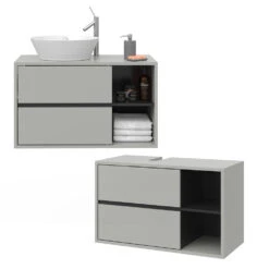 Waschbeckenunterschrank "Viola" Grau/Anthrazit 100 X 60 Cm Vicco 16 Waschbeckenunterschrank "Viola" Grau/Anthrazit 100 X 60 Cm Vicco -Möbel Store 20234810 m5588 07 ol