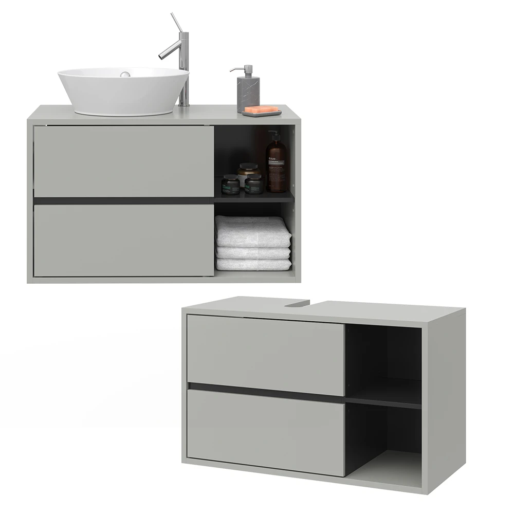 Waschbeckenunterschrank "Viola" Grau/Anthrazit 100 X 60 Cm Vicco 9 Waschbeckenunterschrank "Viola" Grau/Anthrazit 100 X 60 Cm Vicco – Bild 7