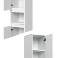 Badschrank "Majest" Weiß/Weiß Hochglanz 30.2 X 191.5 Cm Mit Türen Und Offenem Fach Vicco -Möbel Store 20235017 m5525 06 ol