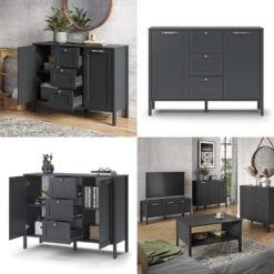 Sideboard "Ewan" Anthrazit 118.6 X 89.9 Cm Vicco -Möbel Store 20235308 m4916 08 new ol