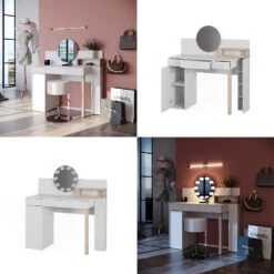 Schminktisch "Olivia" Weiß/Sonoma 110 Cm Mit Spiegel Vicco -Möbel Store 20235410 m5432 08 ol