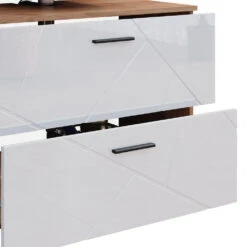 Badmöbel Set "Irma" Eiche/Weiß Hochglanz 3 Teile, Mit Unterschrank 80 Cm Vicco 14 Badmöbel Set "Irma" Eiche/Weiß Hochglanz 3 Teile, Mit Unterschrank 80 Cm Vicco -Möbel Store 20235628 m5916 06 ol