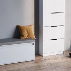 Schuhkipper "Luca" Weiß 2 Teile, Mit Sitzbank Vicco 14 Schuhkipper "Luca" Weiß 2 Teile, Mit Sitzbank Vicco -Möbel Store 20240119 m6444 05 ol