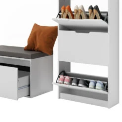 Schuhkipper "Luca" Weiß 2 Teile, Mit Sitzbank Vicco 15 Schuhkipper "Luca" Weiß 2 Teile, Mit Sitzbank Vicco -Möbel Store 20240119 m6444 06 ol