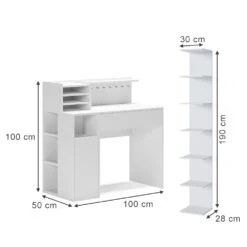 Schreibtisch Weiß 2 Teile, Mit Bücherregal Vicco -Möbel Store 20240119 m6445 03 ol