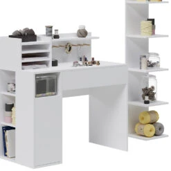 Schreibtisch Weiß 2 Teile, Mit Bücherregal Vicco -Möbel Store 20240119 m6445 06 ol