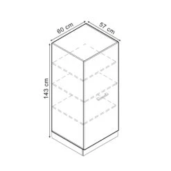 Vicco Hochschrank "R-Line", Schwarz Hochglanz/Anthrazit, 60 Cm 10 Vicco Hochschrank "R-Line", Schwarz Hochglanz/Anthrazit, 60 Cm -Möbel Store 20240119 mm280 voll sol ant shgl 03 ol
