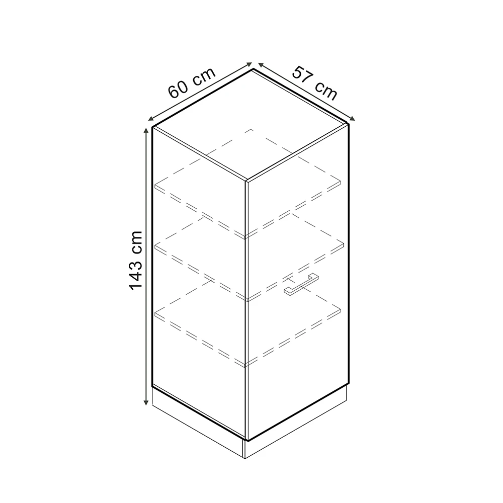 Vicco Hochschrank "R-Line", Schwarz Hochglanz/Anthrazit, 60 Cm 5 Vicco Hochschrank "R-Line", Schwarz Hochglanz/Anthrazit, 60 Cm – Bild 3