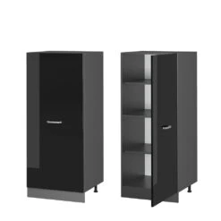 Vicco Hochschrank "R-Line", Schwarz Hochglanz/Anthrazit, 60 Cm 12 Vicco Hochschrank "R-Line", Schwarz Hochglanz/Anthrazit, 60 Cm -Möbel Store 20240119 mm280 voll sol ant shgl 08 ol