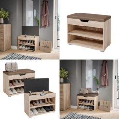 Schuhbank "Rolfe" Sonoma 60 X 45 Cm Vicco -Möbel Store 20240122 m322 08 ol