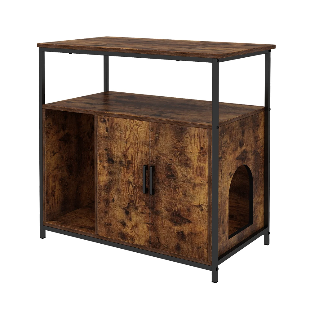 Vicco Katzenschrank Für Katzentoilette "Fyrk", Eiche Rustikal/Schwarz, 80 X 76.5 Cm Mit Zwei Türen Für Einfache Pflege 3 Vicco Katzenschrank Für Katzentoilette "Fyrk", Eiche Rustikal/Schwarz, 80 X 76.5 Cm Mit Zwei Türen Für Einfache Pflege