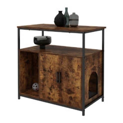 Vicco Katzenschrank Für Katzentoilette "Fyrk", Eiche Rustikal/Schwarz, 80 X 76.5 Cm Mit Zwei Türen Für Einfache Pflege 17 Vicco Katzenschrank Für Katzentoilette "Fyrk", Eiche Rustikal/Schwarz, 80 X 76.5 Cm Mit Zwei Türen Für Einfache Pflege -Möbel Store 20240125 m6045 07 ol