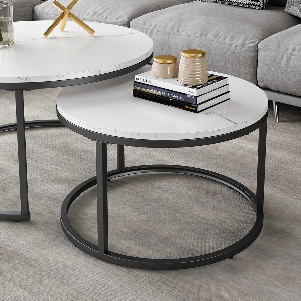 Vicco Couchtisch Set "Montreal", Marmor Weiß, 77 X 40 Cm 2 Teile 7 Vicco Couchtisch Set "Montreal", Marmor Weiß, 77 X 40 Cm 2 Teile – Bild 5