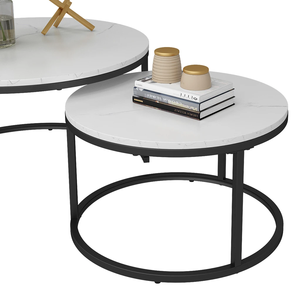 Vicco Couchtisch Set "Montreal", Marmor Weiß, 77 X 40 Cm 2 Teile 8 Vicco Couchtisch Set "Montreal", Marmor Weiß, 77 X 40 Cm 2 Teile – Bild 6