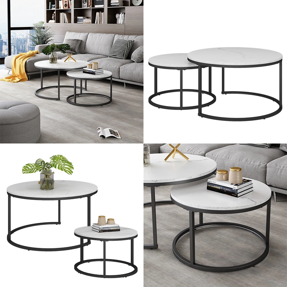 Vicco Couchtisch Set "Montreal", Marmor Weiß, 77 X 40 Cm 2 Teile 10 Vicco Couchtisch Set "Montreal", Marmor Weiß, 77 X 40 Cm 2 Teile – Bild 8