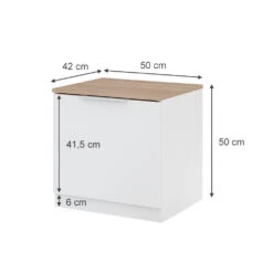 Nachttisch "Betti" Weiß/Sonoma 50 X 50 Cm 2er Set Vicco 11 Nachttisch "Betti" Weiß/Sonoma 50 X 50 Cm 2er Set Vicco -Möbel Store 20240202 m6311 2er 03 ol