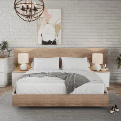 Nachttisch "Betti" Weiß/Sonoma 50 X 50 Cm 2er Set Vicco 12 Nachttisch "Betti" Weiß/Sonoma 50 X 50 Cm 2er Set Vicco -Möbel Store 20240202 m6311 2er 04 ol