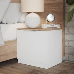 Nachttisch "Betti" Weiß/Sonoma 50 X 50 Cm 2er Set Vicco 13 Nachttisch "Betti" Weiß/Sonoma 50 X 50 Cm 2er Set Vicco -Möbel Store 20240202 m6311 2er 05 ol