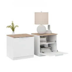 Nachttisch "Betti" Weiß/Sonoma 50 X 50 Cm 2er Set Vicco 15 Nachttisch "Betti" Weiß/Sonoma 50 X 50 Cm 2er Set Vicco -Möbel Store 20240202 m6311 2er 07 ol