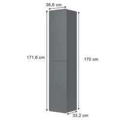 Badschrank "Izan" Grau 36.6 X 171.6 Cm Vicco -Möbel Store 20240202 m6355 03 ol