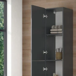 Badschrank "Izan" Grau 36.6 X 171.6 Cm Vicco -Möbel Store 20240202 m6355 05 ol