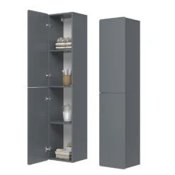 Badschrank "Izan" Grau 36.6 X 171.6 Cm Vicco -Möbel Store 20240202 m6355 07 ol