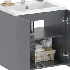 Waschbeckenunterschrank "Izan" Grau 57 X 57.8 Cm Vicco -Möbel Store 20240202 m6424 06 ol