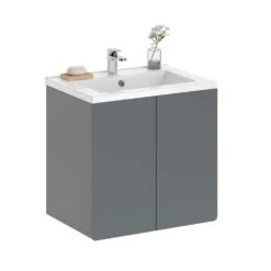 Waschbeckenunterschrank "Izan" Grau 57 X 57.8 Cm Vicco -Möbel Store 20240202 m6424 07 ol