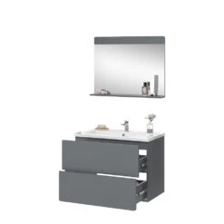 Badmöbel Set "Izan" Grau 3 Teile Vicco -Möbel Store 20240202 m6428 07 ol